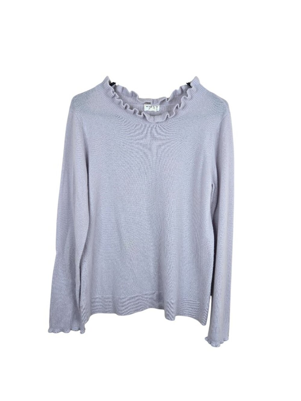 Club Monaco Periwinkle Blue Cashmere Sweater Ruffle Neck Women’s M